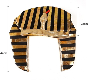 Sombreros <span class=keywords><strong>de</strong></span> Fiesta para Halloween, Pascua, Regreso a Clases y Ramadán - Sombreros <span class=keywords><strong>de</strong></span> Tela para Adultos con Diseño <span class=keywords><strong>de</strong></span> Faraón <span class=keywords><strong>Dorado</strong></span> Egipcio y Cabeza <span class=keywords><strong>de</strong></span> Serpiente Divertida - Product Image 6