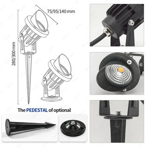Projecteur LED d'extérieur à piquet 3W-12W IP65 étanche avec capteur de lumière AC 12-24V/110-220V en aluminium pour <span class=keywords><strong>jardin</strong></span> et aménagement paysager - Product Image 5