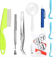 Kit de nettoyage pour animaux Ishow PT01, outil de suppression des tiques, des poux et des puces pour chiens et chats, crochet en plastique pour animaux