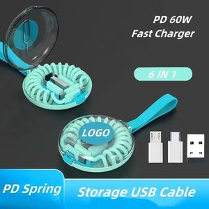 สายดาต้ามัลติฟังก์ชั่น60W 3A ชุดอะแดปเตอร์ Type-C <span class=keywords><strong>เป็น</strong></span> Type-C พร้อมสายแปลงแจ็คเก็ตพีวีซี0.5M - Product Image 5