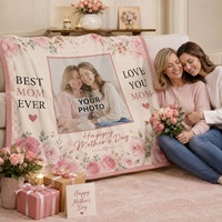 Couverture personnalisée pour la fête des mères avec photo, nom de maman et message, en flanelle polaire douce, cadeau OEM ODM en gros