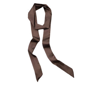 Écharpe en soie noire imprimée <span class=keywords><strong>flamant</strong></span> rose pour femme, ruban de luxe pour poignée de sac, motif oiseau, cravate, accessoire pour cheveux - Product Image 2