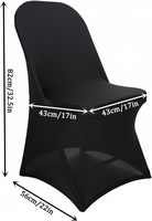 Housse de chaise pliante en spandex extensible, housse de chaise en polyester élastique pour mariage, banquet, hôtel, événement, location