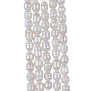 Zhuji Special Offer 9-10mm White Rice Shaped Freshwater Pearl String Natural <b>Color</b> DIY Jewelry Accessories Rice <b>Beads</b> - Product Image 4
