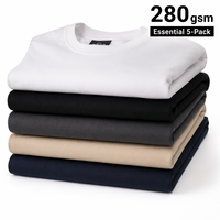 Lot de 5 T-shirts Urban en coton peigné 100% 280 g/m² - Essentiels pour les détaillants de streetwear oversize