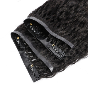 Estensioni per Capelli a <span class=keywords><strong>Clip</strong></span> Senza Cuciture 12A Grade, 100% Capelli Umani Vergini Ricci Colore Naturale, Vendita Calda 2025 - Product Image 4