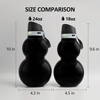Cadeau de Noël : Gourde Isotherme en Forme de Gourde avec Couvercle 2-en-1 et Paille Verrouillable, Bouteille d'Eau Originale, Coffret Cadeau Premium