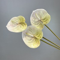 Tige d'Anthurium Artificielle en PU Effet Naturel, Fleur de Flamant Rose Multicolore, Décoration Florale pour Maison et Mariage, Vente en Gros