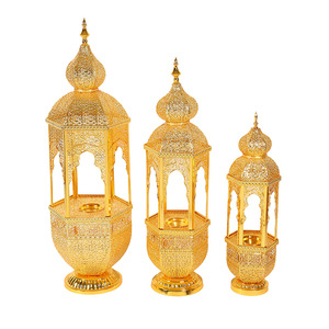 Quemadores de Aromaterapia de Hierro Galvanizado con Diseño de Castillo Dorado, Adornos para Sala de Estar de Oriente Medio, Dubái, Incensario de Carbón Vegetal, Ambiente - Product Image 5