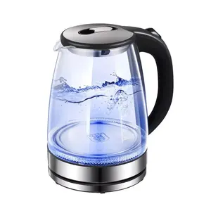 wholesale lower price Borosilicate Glass 1.8L Electric Kettle 1500W Beautiful Blue Indicator Faster Boiling