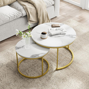 Tavolino da Caffè Moderno Personalizzato con Struttura in Ferro, Ecologico e Durevole, di <span class=keywords><strong>Piccole</strong></span> <span class=keywords><strong>Dimensioni</strong></span>, Semplice e Lussuoso, in Legno Massello per Arredamento <span class=keywords><strong>Soggiorno</strong></span> - Product Image 3