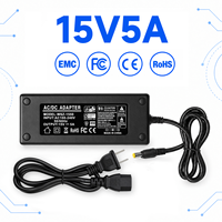 Adaptateur secteur de bureau OEM ODM en gros 15V 5A avec prise US 5.5x2.5mm 75W pour éclairage de culture et machine de karaoké