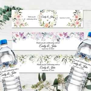 Custom Wedding Welcome Water <b>Bottle</b> Labels, Water <b>Bottle</b> <b>Sticker</b> for Events, Wedding Favors, Reception Decoration - Product Image 1
