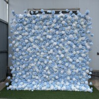 Fleur artificielle A-FW010 rose panneau mural toile de fond fleurs murales 8ft x 8ft roll up rose fleur mur pour la décoration de mariage