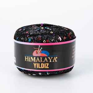 Himalayan Star 58106 produit de fil fantaisie à paillettes de couleur noire - Product Image 1