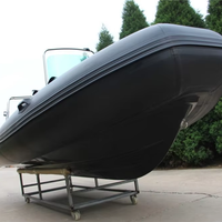 Offre Spéciale 17ft coque rigide en fibre de verre bateau pneumatique RIB-520 avec ponton en PVC ou Hypalon