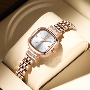 For 710 Women's Elegant Luxury Fashion Business Stainless Steel Bands Casual Square Case Glass Water Resistant Quartz <b>Watch</b> - Product Image 2