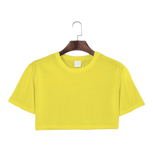 Camisetas recortadas <span class=keywords><strong>de</strong></span> poliéster suave <span class=keywords><strong>de</strong></span> manga corta en blanco <span class=keywords><strong>para</strong></span> <span class=keywords><strong>mujer</strong></span> <span class=keywords><strong>para</strong></span> estampado <span class=keywords><strong>de</strong></span> sublimación <span class=keywords><strong>de</strong></span> logotipo personalizado - Product Image 5