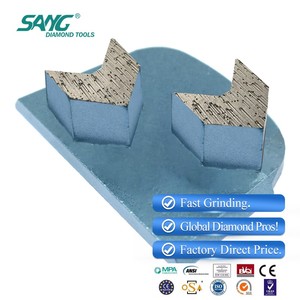 SANG Bloc de ponçage diamanté de qualité supérieure à double segment en forme de flèche, à liaison métallique, très demandé pour sols en béton - Product Image 1