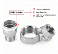 Raccord hexagonal en acier inoxydable avec filetage mâle-femelle NPT BSP pour la plomberie et les conduites industrielles