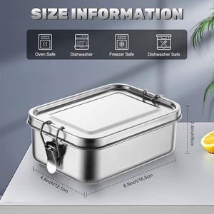 304 Stainless Steel BPA Free Eco Friendly Lunch Box for <b>Kids</b> with 2 Compartments and Plastic Lid - Product Image 2
