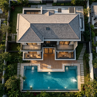 Villa Prefabbricata Moderna in Acciaio, Dimensioni Personalizzabili, Struttura in Acciaio Leggero, Casa Prefabbricata Resistente al Vento 121mph, Villa di Lusso