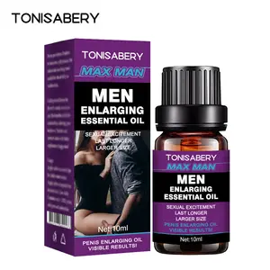 Aceite esencial de masaje para hombres con embalaje púrpura de 10ml de alta calidad, aceite para agrandar el pene