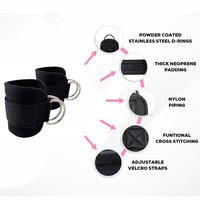 NQ SPORTS Sangle de cheville rembourrée réglable en néoprène pour machines à câble Noir Rose Gym
