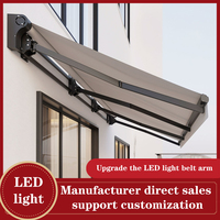 Auvent extérieur électrique, télécommande, auvent rétractable, imperméable, pare-soleil, 5 mètres d'extension, auvent de jardin en aluminium, moderne