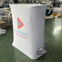 Comptoir en bois pliable promotionnel personnalisé Comptoir pop-up portable Tables de marque pour salons professionnels Exposition Événements Photomaton 360