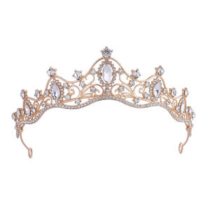 批发女孩生日舞会头饰经典水晶水钻结婚头饰和女士皇冠 - Product Image 2