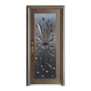 Puertas de acero populares Puerta de entrada de seguridad Puerta de una y media para casa - Product Image 2
