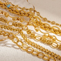 Chaînes de bracelet et de collier en acier inoxydable plaqué or 18 carats SUMMLY pour la fabrication de bijoux, chaînes à maillons pour bijoux personnalisés à faire soi-même