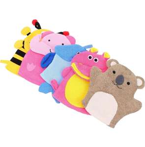 Mitaine de bain pour bébé Gants de douche d'animaux mignons Marionnettes exfoliantes pour enfants - Product Image 1