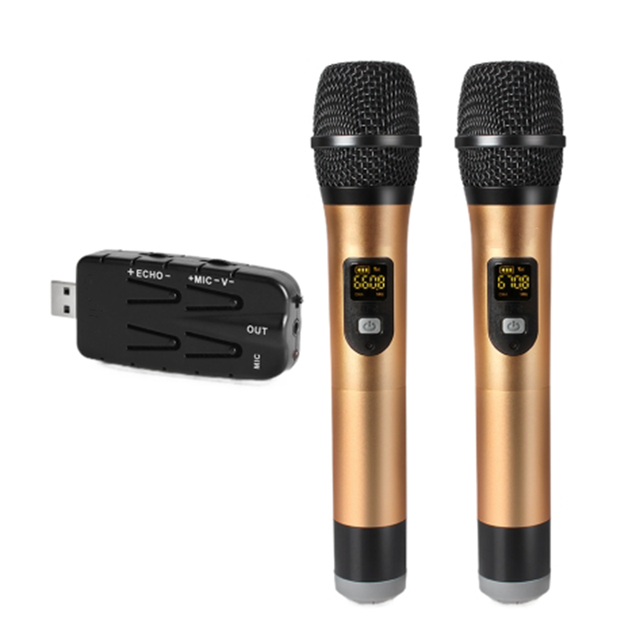 USB 3.0 Built-In Sound Card UHF Wireless Lightweight Portable Handheld Microphone Noise Cancelling for PC Computer Conferences