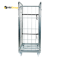 Chariot portatif Offre Spéciale de cage de petit pain de grillage latéral de l'acier 3 en métal emboîtable de transport pour le stockage d'entrepôt