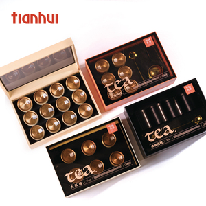 Tianhui suni deri kağıt zarif kapaklı hediye kutusu ile akrilik şeffaf kapak küçük kutular için çay hediye kutusu ambalaj - Product Image 2
