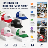 Gorra Trucker de Espuma Premium, Gorra de Malla Lisa para Impresión y Bordado Personalizados, Gorra Deportiva de Perfil Alto para Exteriores