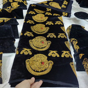 Robe de mariée traditionnelle africaine noire Ankara en tissu de dentelle tissé, écologique, 100% coton, doublure unie, haute qualité - Product Image 2