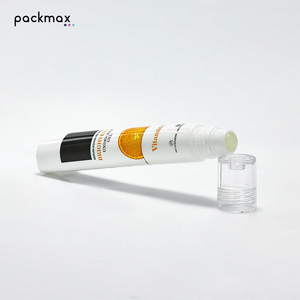 Tube de crème pour les yeux de 19 mm de diamètre avec bouchon à vis et embout de massage à bille - Matériau plastique/PE, logo personnalisable, impression sérigraphique - Product Image 2