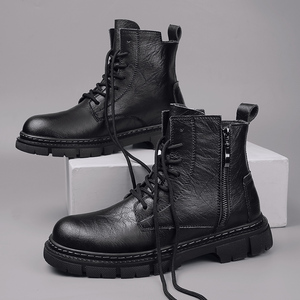 Bottes Martin Confortables et Chaudes à Tige Haute pour Hommes – Style Décontracté, Antidérapantes, Grandes Tailles – Vente en Gros - Product Image 1