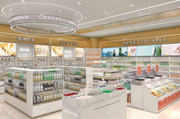 02-DYaS014 Meuble de présentation pour magasin de cosmétiques et de soins de la peau, éclairé par LED, personnalisable, respectueux de l'environnement, pour la décoration intérieure