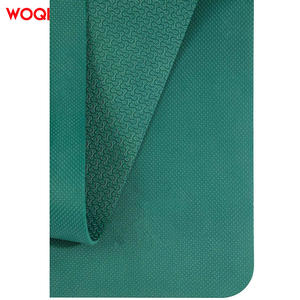 Tapis de yoga Woqi, épaisseur 3 mm, matériau TPE, vert paon, rectangle, tapis d'exercice de fitness - Product Image 3