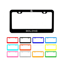 BOLONG NOUVEAUTÉ Cadre de plaque d'immatriculation de voiture en plastique ABS, taille US 12x6, support de numéro vierge, logo personnalisé, ODM, décoration automobile