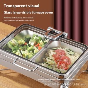 Matériel de restauration Yolecen, réchaud rectangulaire en acier inoxydable avec couvercle visible, réchaud électrique pour aliments, pour hôtel - Product Image 3