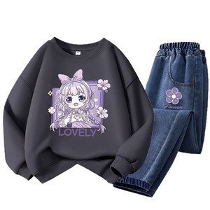 Conjunto de <span class=keywords><strong>Sudadera</strong></span> y Jeans para Niñas Annshine Fashion, Primavera-Otoño 2026, Estilo Coreano, Deportivo y Versátil, Dos Piezas - Product Image 6