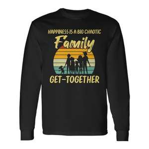 Le bonheur est un grand rassemblement familial chaotique, t-shirt vintage à manches longues - Product Image 1