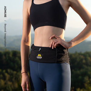 <span class=keywords><strong>AONIJIE</strong></span> W8122 Riñonera negra para correr Riñonera deportiva profesional para maratón Bolsa de bolsillo para teléfono para correr Cinturón de botella de agua todoterreno - Product Image 1