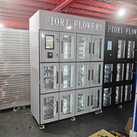 Máquina Expendedora Refrigerada Comercial para Flores con Sistema de Pago con Pantalla Táctil y 12 Casilleros para Floristería