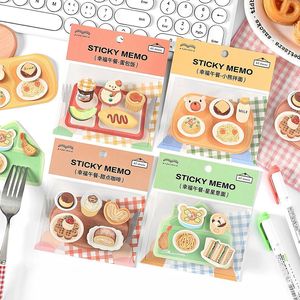Note adesive carine serie pranzo a tema cibo Kawaii piccolo blocco Note per appunti per ufficio forniture per ragazze ragazzi donne - Product Image 1